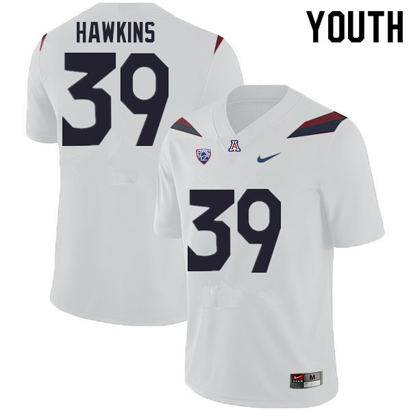 Youth #39 Kameron Hawkins Arizona Wildcats College Football Jerseys Sale-White - Click Image to Close